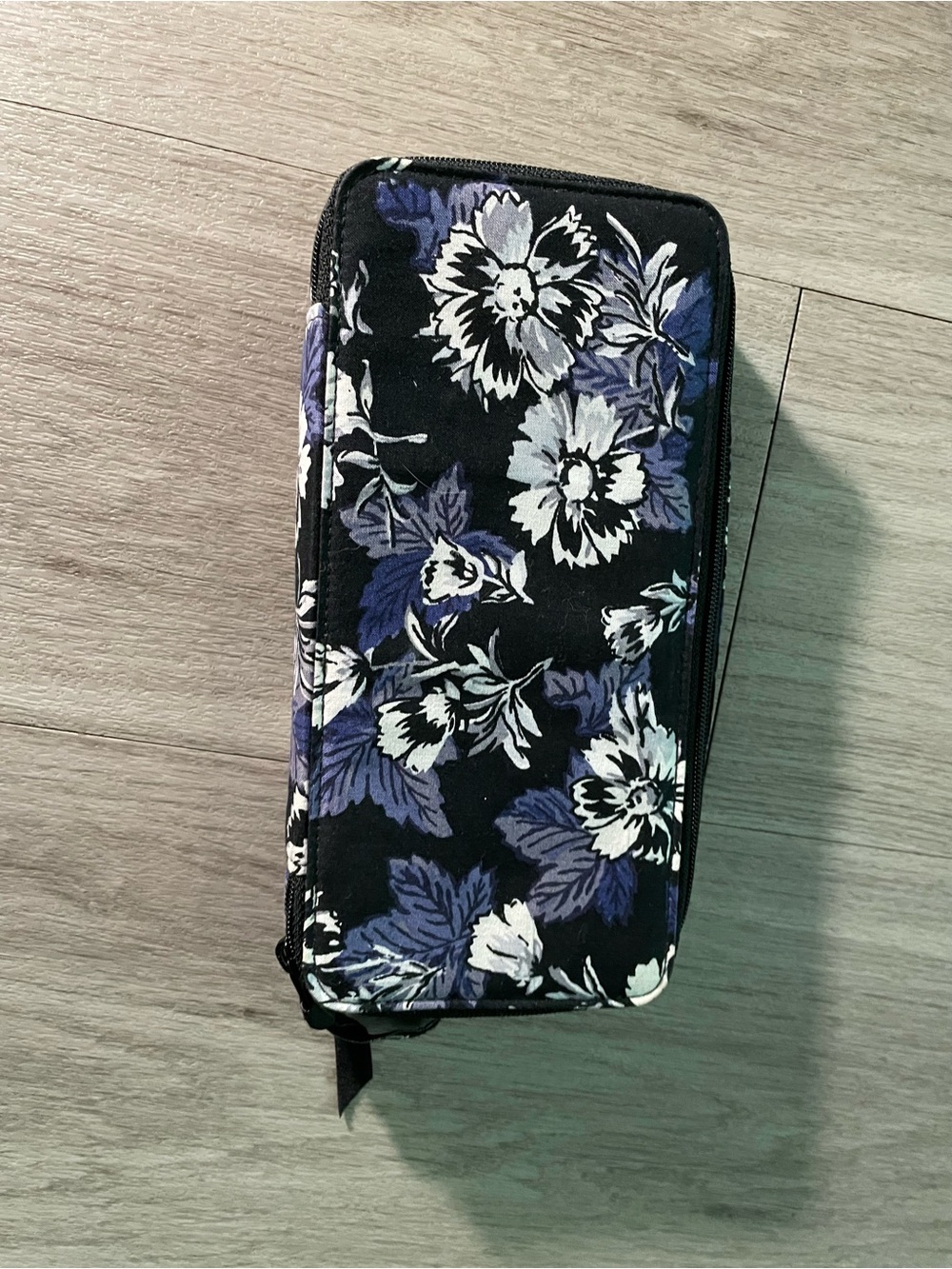 Vera Bradley Black, White & Purple Floral Zip-Around bag - Picture 2 of 3